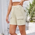 thumbnail image 5 of Lenpel Jean Shorts for Women Trendy Elastic High Waisted Mid Thigh Cargo Denim Shorts Summer Casual Shorts with Pockets, 5 of 7