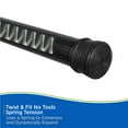 thumbnail image 3 of Kenney Twist & Fit No Tools Rust-Resistant Coated Steel Adjustable Spring Tension Utility Rod, 42-72", Black, 3 of 10