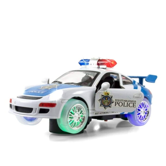 USToyOutlet Heroes To The Rescue Police Car & Lights & Siren Sounds Bump & Go Action - White