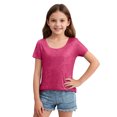 thumbnail image 2 of Juslio Girls Sequin Shirts Comfortable Breathable Crew Neck, Casual Short Sleeved Tops T Shirts Sizes 2-18, 2 of 8