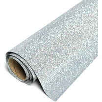 Siser Glitter HTV Iron On Heat Transfer Vinyl 12" x 3ft (1 Yard) Roll - Silver