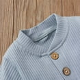 thumbnail image 4 of MHZLDYZ Newborn Fall Winter 2Pcs Outfits Baby Boy Girl Clothes Set Ribbed Outfits Unisex Infant Solid Color Long Sleeve Tops Pants Set (C,70), 4 of 6