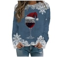 thumbnail image 1 of WEAIXIMIUNG Chandail en Molleton Décontracté de Noël pour Femmes Col Rond Manches Longues avec Imprimé Velours Double Face, 1 of 4