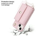 thumbnail image 2 of Crossbody Wallet Case for iPhone 14 Plus Card Slots Holder, Magnetic Snap Flip Folio Purse Case PU Leather Handbag with Detachable Shoulder Strap for iPhone 14 Plus, Pink, 2 of 9