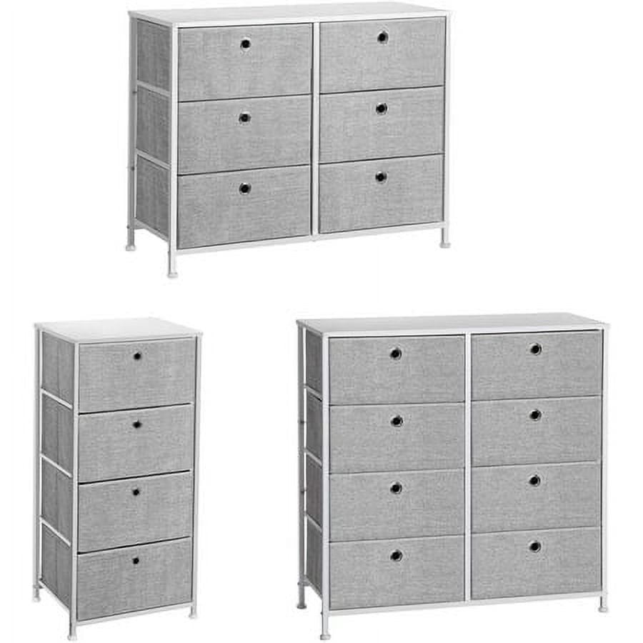 4-Tier Storage Dresser with 8 Easy Pull Fabric Drawers and