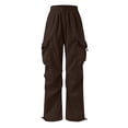thumbnail image 4 of LIIPEE Boys Cargo Pants With Multiple Pockets Casual Solid Color Elastic Waist Loose Fit Straight Leg Trousers Kids Everyday Comfortable Breathable Bottoms,11-12 Years, 4 of 9