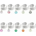 thumbnail image 1 of Anillos ajustables de acero inoxidable con dijes de corazón de cristal, anillo para mujer, anillos ajustables, anillos abiertos para dedos para Año Nuevo, regalos de Navidad, anillo de joyería., 1 of 9