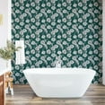 thumbnail image 4 of Ambesonne, Floral Boho Peel & Stick Wallpaper for Home, Art Peony Hummingbird, 13"x36", Jade Green and Ivory, 4 of 5