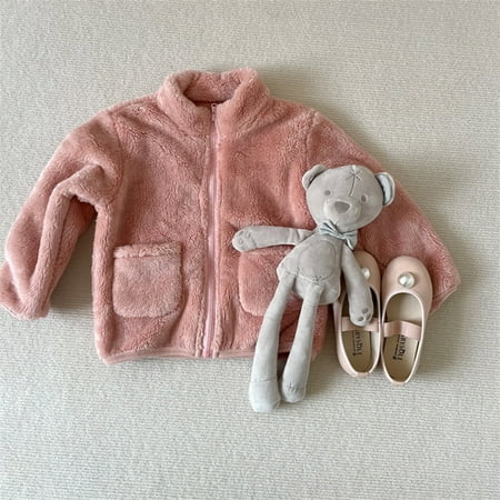 

Yubatuo Boys And Girls Cotton Vest Children s Baby Warm Plush Outer Vest Pink 120