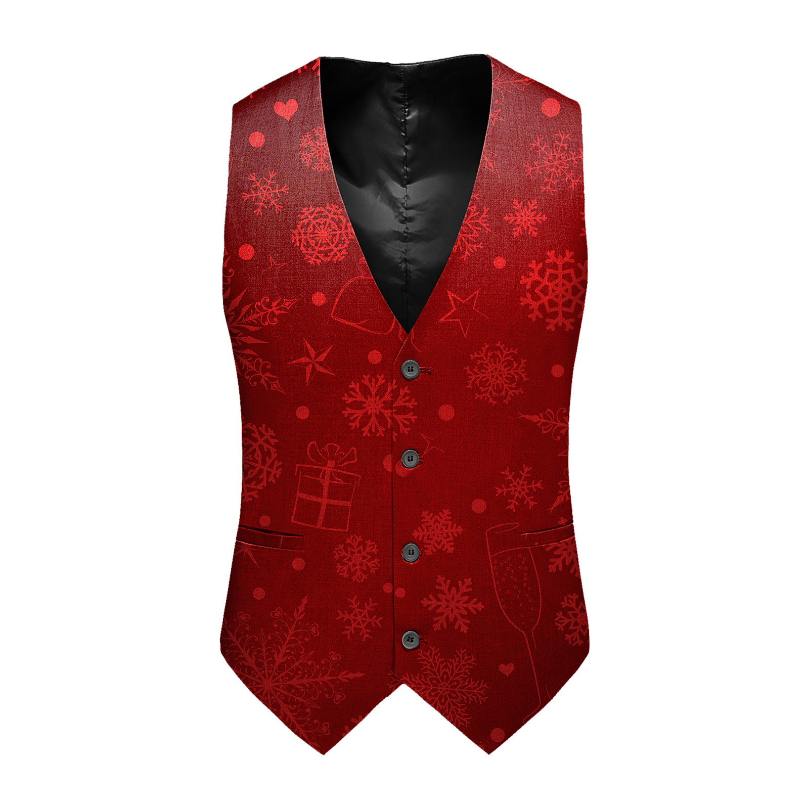 KEUSN Mens Christmas Vest with Snow/Christmas Tree Picture Red/Green ...
