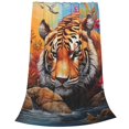 thumbnail image 2 of Balery Colorful Plant Tiger Manta de Felpa Suave y Acogedora – Cobija de Franela Aterciopelada para Cama, Lavable y Cálida para Sofá, Mascotas, Transpirable-80"x60", 2 of 7