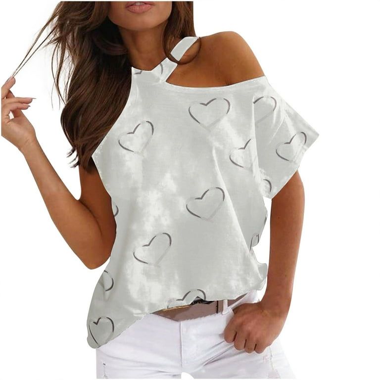 Best Deal for Blouses for Women Plus Size Sexy Casual Love Printing