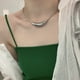 thumbnail image 2 of Collar de acero de titanio, estilo frío, estilo metálico, diseño de colgante de codo curvo, collar de moda, 2 of 5