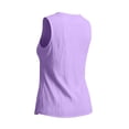 thumbnail image 6 of Ecqkame Tank Tops for Women Solid Color Round Neck Tiered Ruffle Sleeveless Shirts Summer Lightweight Daily Versatile Blouses Purple XXL, 6 of 8