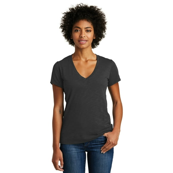 Camiseta alternativa con cuello en V para mujer, Washed Black, S Ropa alternativa 06097S1