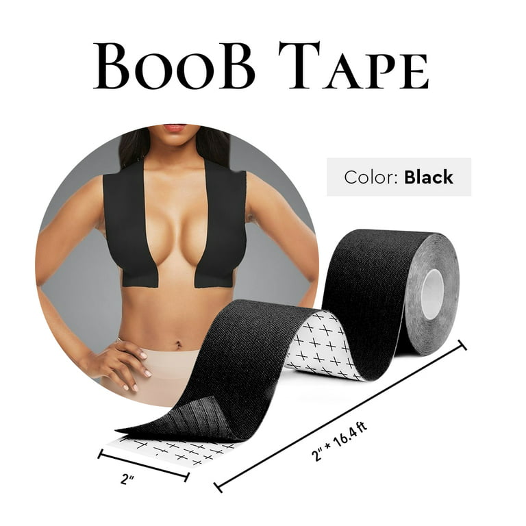 Ebo Boob Tape Breast Lift Tape Adhesive Boob Tape 2 Inch Black