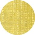 thumbnail image 1 of Ahgly Company Machine Washable Indoor Round Solid Yellow Modern Area Rugs, 6' Round, 1 of 4