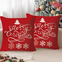Soft Square Christmas Snowflake Home Decorative Canvas Cotton Embroidery Throw Pillow Covers 17.7x17.7inch Cushion Covers Pillowcases for Sofa Bed Chair
