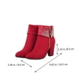 thumbnail image 2 of EeaseMX 1 par de delicadas botas de tacón para otoño e invierno para mujer, botines cortos para boda, 2 of 7