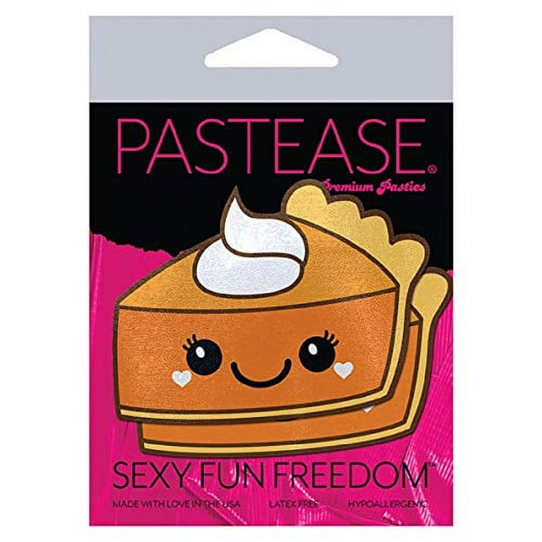 Pastease - Nipple Pasties - Happy Kawaii Pumpkin Pie - 3.2 x 2.4 