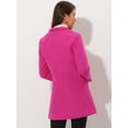 thumbnail image 4 of Abrigo de invierno Allegra K medio largo abotonado con cuello vuelto Rosa Caliente M, 4 of 6