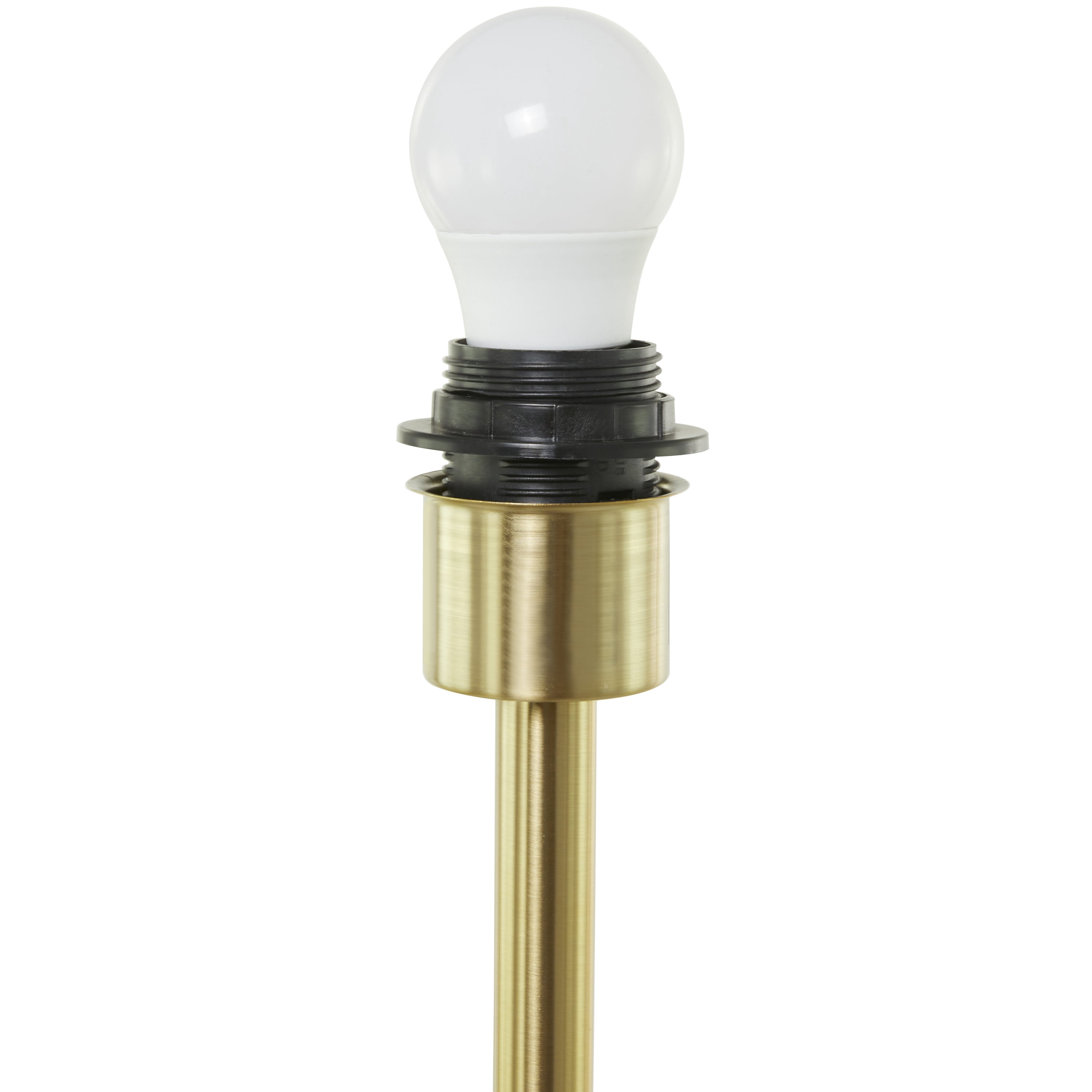 DecMode Contemporary Metal Dome Shaped Table Lamp, 10"W x 28"H with Black/Gold Metallic Finish