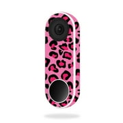 MightySkins NEHEL-Pink Leopard Skin for Nest Hello Video Doorbell - Pink Leopard
