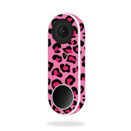 MightySkins NEHEL-Pink Leopard Skin for Nest Hello Video Doorbell - Pink Leopard