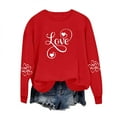 thumbnail image 2 of Fnooota Sweatshirts for Women, Crew Neck Pullover Loose Long Sleeve Valentine's Day Tops Red Size S, 2 of 6