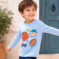 thumbnail image 2 of Enyan Boys Graphic Tees Soft Crewneck Long Sleeve Trendy Cartoon Print Toddler Kid Boy Fall Winter Clothes(4 Years), 2 of 8