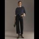 thumbnail image 5 of Pantalones Vaqueros de Cintura Alta, Acampanados y de Pierna para Mujer, Modernos, Elásticos, Holgados y con Bolsillos de Negro XL, 5 of 9