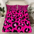 thumbnail image 2 of Manfei Leopard Print Twin Sheet Sets,Zebra Pattern Twin Fitted Sheet,Pink Black Flat Sheet For Teens,Super Cozy Room Decor,3 Pieces, 2 of 7