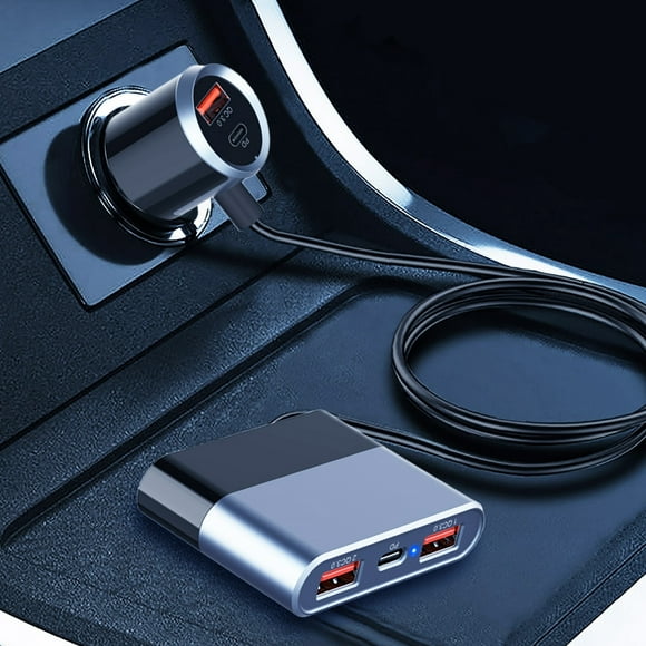 Qiopertar Clearance Free Shipping Five In One Car Charger USB Multi Port QC3.0 And PD Fast Charging 76W Flash Charging Front And Rear Seat Charging under $5 Saving Up To 90% Off