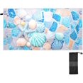 thumbnail image 2 of GZHJMY 30x60In Absorbent Quick Drying Beach Towel, Delicate and Easy to Wipe, for Beach Swimming Pools, Bathrooms, Travel and Sports with Mesh Storage Bag-Blue Shellfish and Seastar, 2 of 7