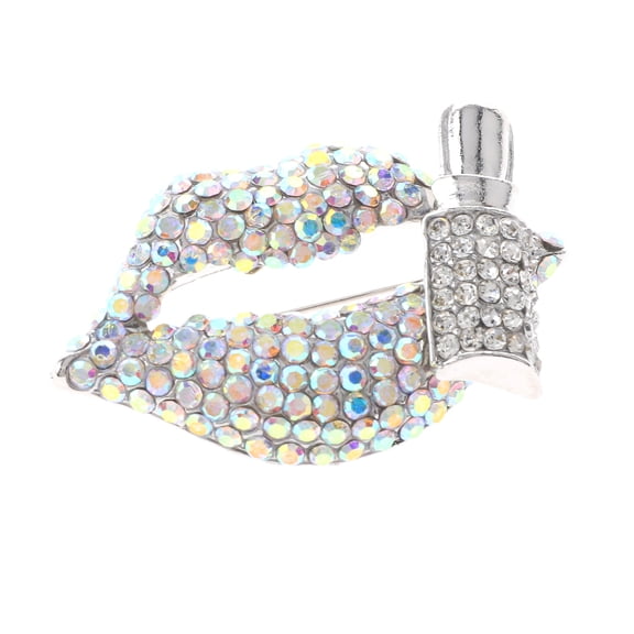 Crystal Lips Brooch