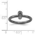 thumbnail image 5 of 925 Sterling Silver Stackable Black-plated Flip Flop Ring Eternity Band Size 5, 5 of 6