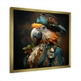 thumbnail image 2 of Designart "Buccaneer's Feathered Parrot I" People Framed Wall Art Decor - Modern Blue Pirate Entryway Framed Wall Art Print, 2 of 6