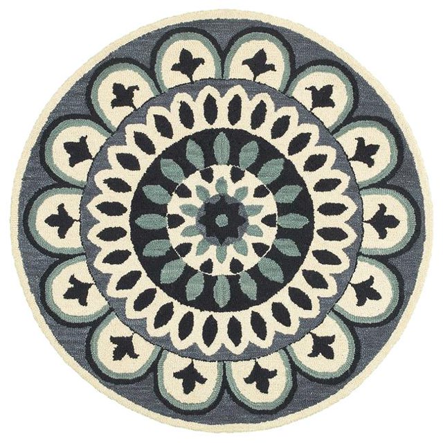 LR Resources DAZZL54053NAV60RD 6 ft. Dazzle Round Area Rug, Navy
