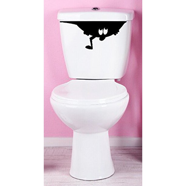 Bathroom Decals Vinyl Sticker for Toilet Tank Funny Guy Graphic Art, 18