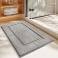 thumbnail image 4 of Bearachild Alfombra de baño con fuerte absorción de agua y alfombra de baño de textura suave, absorbente y lavable Juegos de accesorios de baño Gris claro 40*60cm, 4 of 6