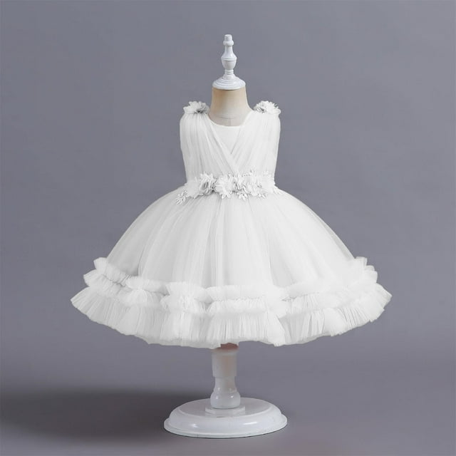 SXcggal One Nouvelle Robe pour Enfants Robe Bouffante Robe Gâteau Robe de Demoiselle d'Honneur pour Premier Anniversaire de Bébé Robe de Fête Belle à la Mode Mignonne Robe pour Enfants