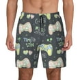 thumbnail image 2 of Goofa Gamers Printed Men's Swim Trunks Board Shorts Quick Dry Mens Swimming Trunks with Compression Liner,Breathable Fit Hawaii Beach Shorts-, 2 of 9