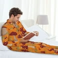 thumbnail image 6 of Salouo Mushroom Print Button-Front Long Sleeve Pajama Set for Men, Soft 2Pjs Men's Long Sleeve Sleepwear-Medium, 6 of 7