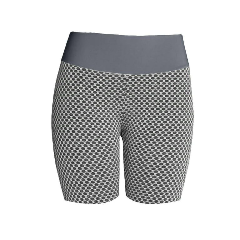 RQYYD Clearance Women's Scrunch Textured Booty Shorts Butt Lifting Shorts  High Waist Workout Yoga Shorts(Gray,XL) 