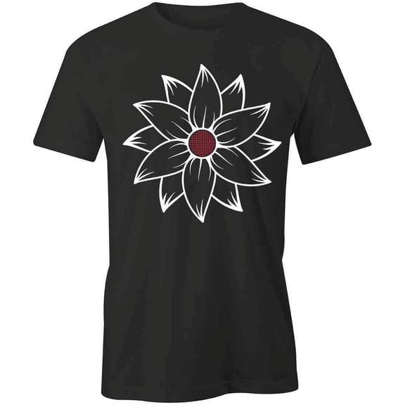 Red Sunflower T-Shirt | Pretty Flower Black Tee Gift