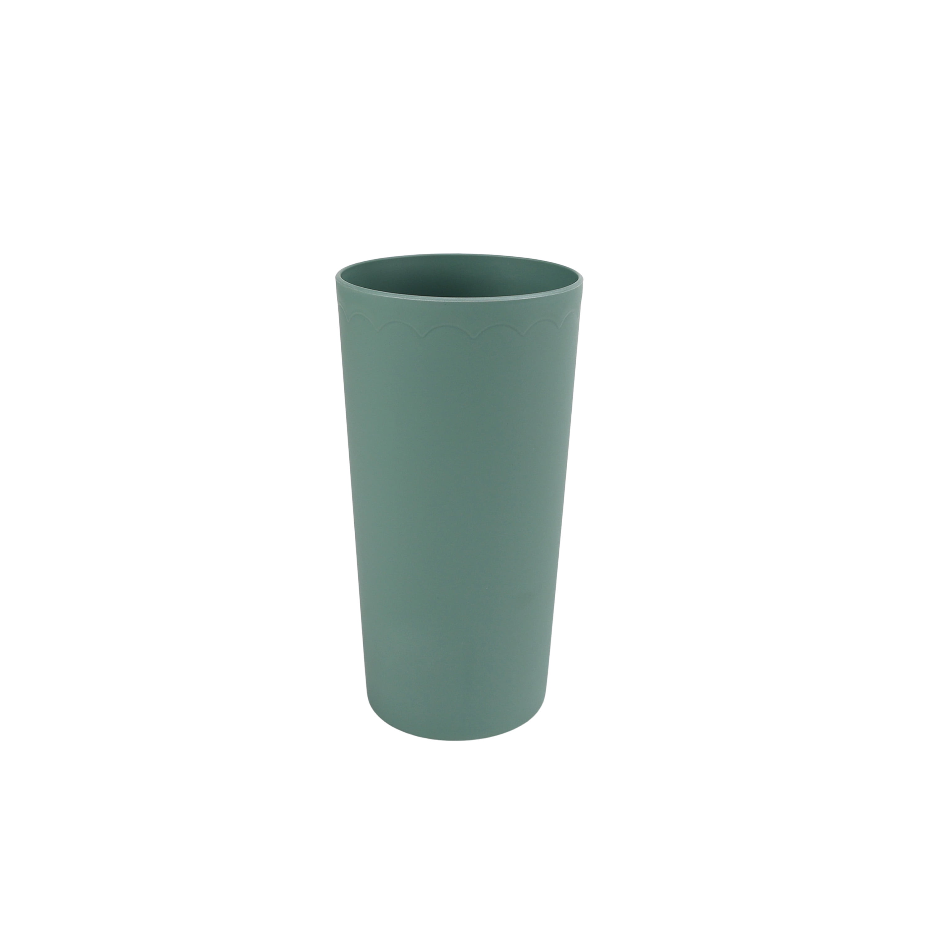 Mainstays 30-Piece Plastic Scalloped Dinnerware Bundle Set, Sage
