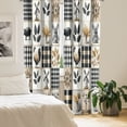 thumbnail image 2 of Ambesonne Farmhouse 4-Panel Curtains, Cottagecore Squares Motif, 56"x63", Pale Brown Charcoal Grey, 2 of 3