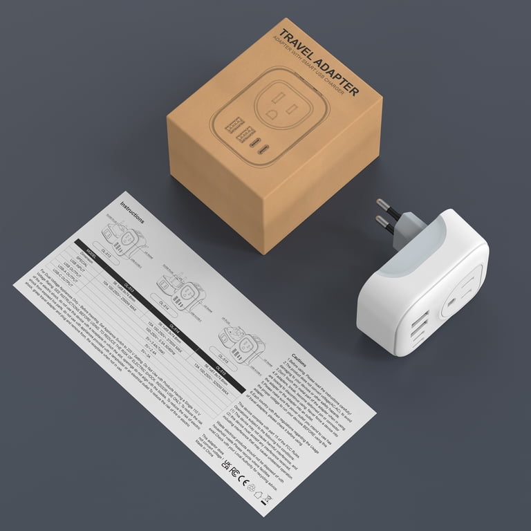 Meromore European Travel Adapter with Dual Outlets & USB photo 2