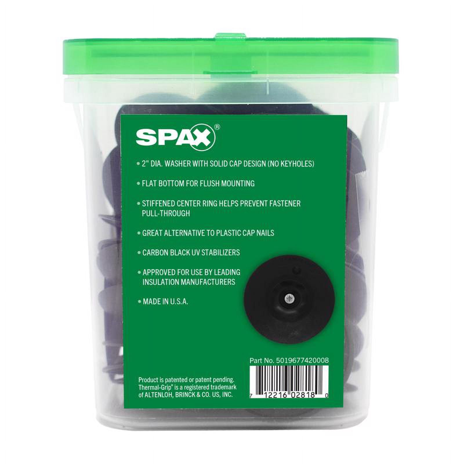 Spax 5042073 2 in. Thermal-Grip Plastic Flat Washer - Pack of 80