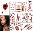 thumbnail image 2 of 11 Sheets Halloween Tattoo Sticker Waterproof Water Transfer Temporary Tattoo, 2 of 7